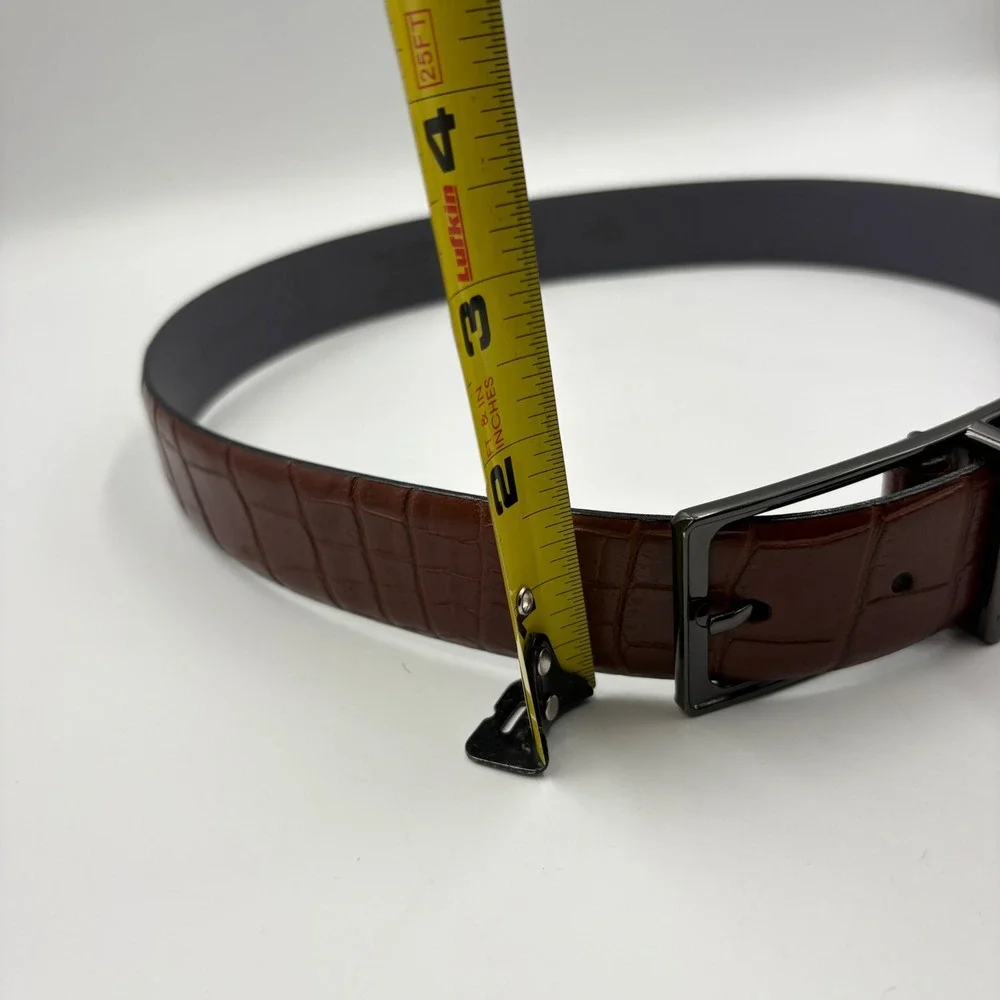 Ted Baker‎ London Mens Alligator Embossed Leather Belt Made in Italy 30 76cm